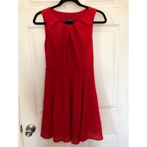 Express Keyhole Fit and Flare Business Dress